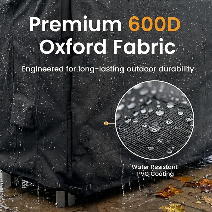 Firewood Rack Cover 8 foot - Heavy Duty - Black