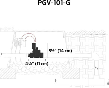Hunter PGV Sprinkler Valve, 1 in. Irrigation Valve with Flow Control | 1 in. sprinkler valve with flow control, female-thread inlet/outlet, manual bleed, and 20-150 PSI rating (PGV101G)