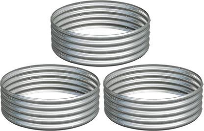 3Pack 3x3x1ft Galvanized Raised Garden Bed, Planter Raised Garden Beds Outdoor, Round Clearance Raised Garden Beds for Gardening Vegetables……