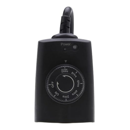 NSi Industries TORK 652B Outdoor Heavy-Duty 15-Amp Photocell Controlled/Light Activated Mechanical Plug-In Timer With 6 1/2-Inch Cord - Compatible With Incandescent/Compact Fluorescent/Led – Ideal for Halloween Decorations