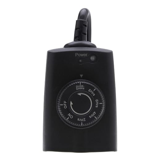 NSi Industries TORK 652B Outdoor Heavy-Duty 15-Amp Photocell Controlled/Light Activated Mechanical Plug-In Timer With 6 1/2-Inch Cord - Compatible With Incandescent/Compact Fluorescent/Led – Ideal for Halloween Decorations