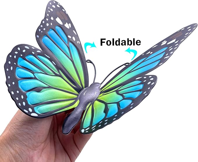 Metal Butterfly Wall Art - 4 Pack 9.8in Butterflies Wall Sculpture Hanging Decor for Outdoor and Indoor, Balcony Yard Patio Fence Garden Decorations