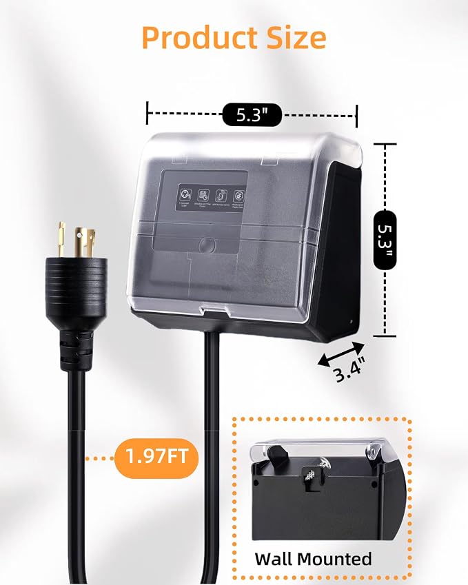 WiFi Pool Pump Timer,NEMA L5-20R Plug-in Timer with Dual Outlets
