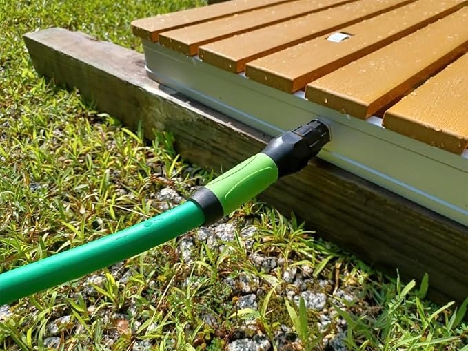 SANFU Upgraded Hybrid Garden Hose 5/8-Inch X 25 FT, Heavy Duty, Burst 800PSI, Water Hose Non-Kinking With Grip Handle, 3/4" GHT Solid Brass Fittings, Green+White