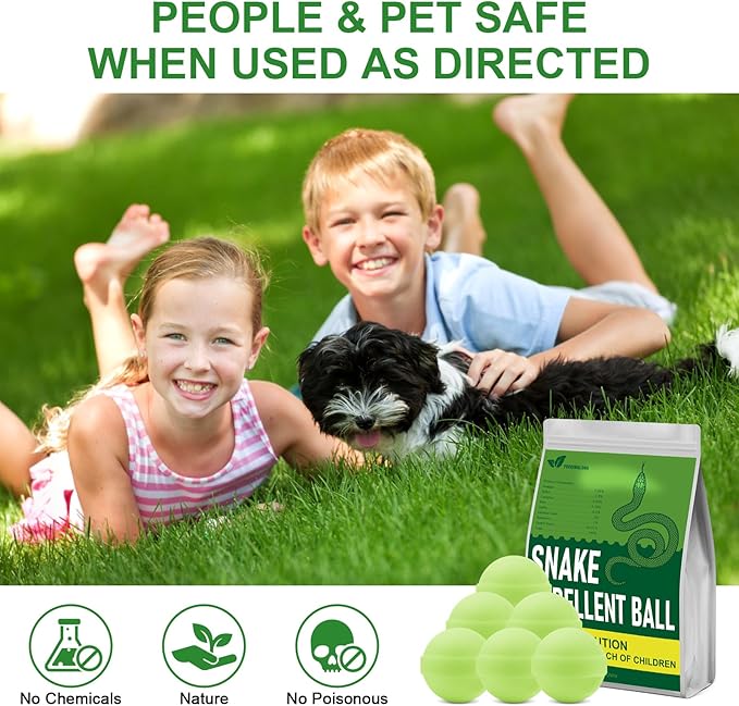 50 Pack Snake Be Gone for Yard Powerful Pet Safe,Moth Balls for Lawn Garden Camping Fishing Home to Repels Snakes and Other Pests