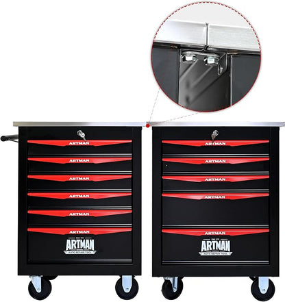 KEIKI 6 Drawers Tool Cart on Wheels,Multifunctional Rolling Tool Chest Tool Storage,Drawers Rolling Tool Trolley Organizer Tool Case for Garage, Warehouse, Workshop, Repair Shop (Black)