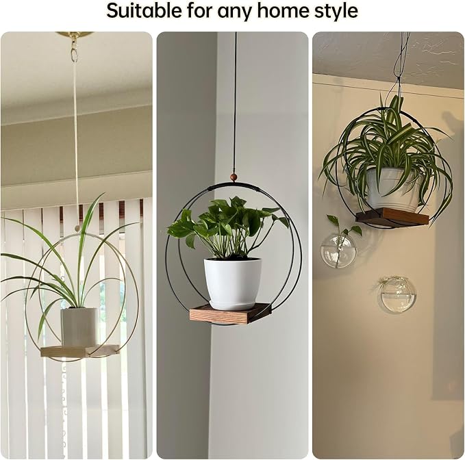 Adnkwolivt Hanging Planter for Indoor Plants - Outdoor Plant Hanger, Mid Century Metal Plant Hanger, Indoor Conner Ceiling, Gift for Mom, Plant Lovers, Housewarming