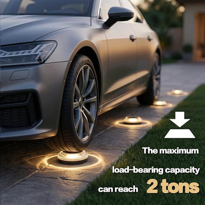 Solar Driveway Lights 12 Pack, Solar Deck Lights Outdoor IP67 Waterproof, 3000K Warm White Solar Ground Lights Landscape Path Lighting for Step Sidewalk Stair Garden Ground Pathway Yard