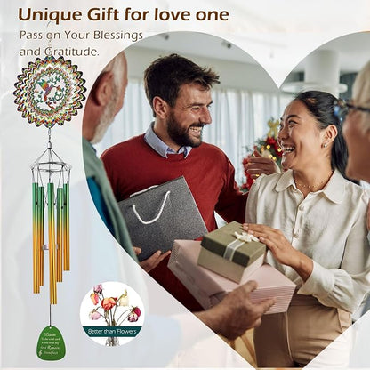 Aoedelyart Wind Chimes for Outside with Hummingbird Wind Spinner,33" Memorial Wind Chimes Outdoor Decor for Zen Garden Patio Home,Best Gifts for Mom Women Father Grandma Neighbors,Christmas Ornaments