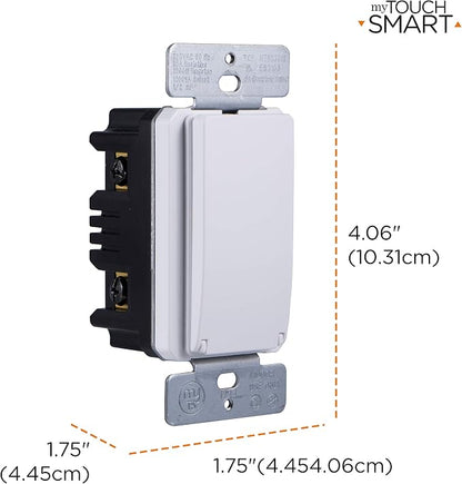 myTouchSmart 33861 LE One in-Wall Digital Timer, Push Door Switch, Backlit LED Screen, 8 Custom On/Off Times, Countdown Mode, Daily/Weekly Set, Off & Countdown