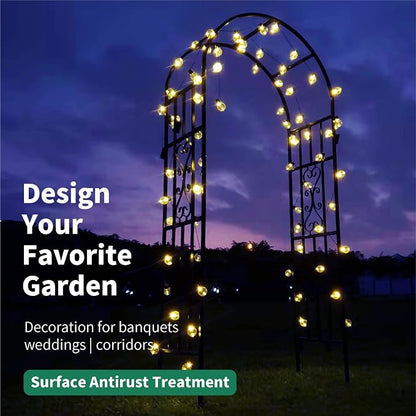 Metal Pergola Arbor, 100" H x 45" W Garden Arch Archway for Wedding Ceremony Party Curved Iron Plants Trellis Stand Use for Outdoor Garden Climbing Plants