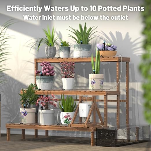 Smart Auto Drip Irrigation Kit for Indoor/Outdoor, GreenVation Automatic Plant Watering Devices for Potted Plants, 2.4GHz WiFi Sprinkler Timer Self Watering System for Garden