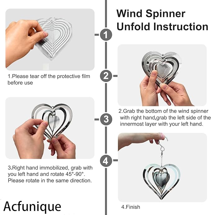 Bird Deterren for Outside Patio,Bird Scare Devices Discs Reflectors Stainless Steel Wind Spinners Reflective Heart Metal Bird Repellen to Keep Birds Away Porch Garden Yard Sparkly Double Side