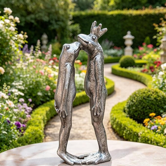 Frog Decor Garden Statue Decor Outside - Artgenius Couple Kissing Statue Outside Frog Figurines for Yard Patio Lawn Decorations Couple Frogs Front Yard Decorations Outdoor 3.6"2.1"8.7" LC Lcdecohome