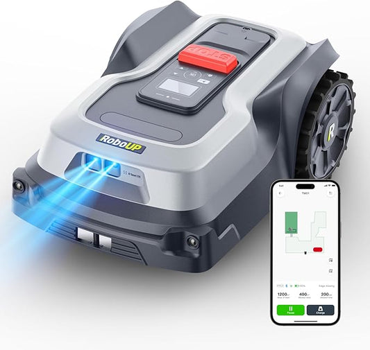 T1200Pro Robot Lawn Mower, RTK+Vision Wire-Free Automatic Robotic Mower for 0.37 Acre, AI Obstacle Avoidance, 1.18"-2.36" Adjustable Cutting Height, Unlimited Multi-Zone Mowing Robotic Mower
