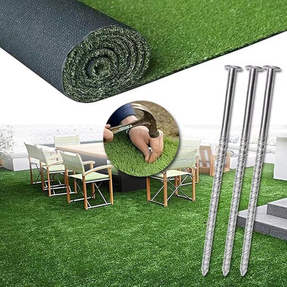 Artificial Turf Stakes Landscape Edging Stakes Spiral Stainless Steel Anchoring Spikes for Landscaping Edging, Weed Barrier, Lawn Edging,Tent Stakes, 6 in 76 Pcs