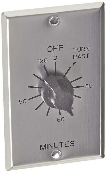 C Series Commercial Style Spring Wound Auto Off In-Wall Time Switch, 2 Hours Timer Length, SPST Switch Type