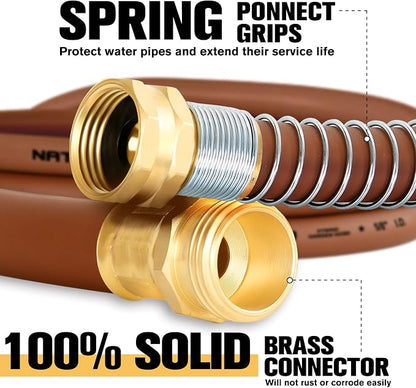 Heavy Duty Garden Hose 5/8" x 100ft, Flexible Lightweight Water Hose, Hybrid Rubber, NO Kink, 650 Burst PSI, Male to Female Fittings