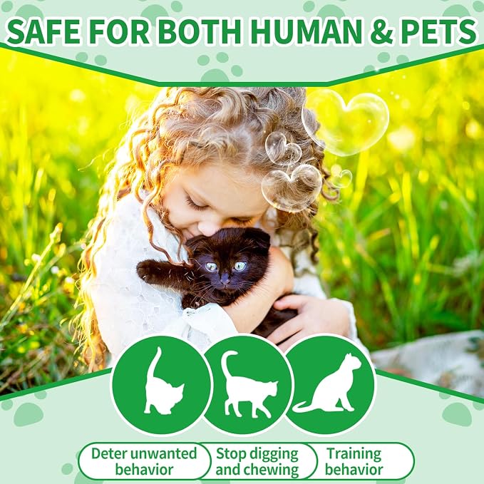 Ponal Cat Deterrent Outdoor, Natural Peppermint Oil Cat Repellent Outdoor Indoor, Mulch & Flower Permanently Against Scratch and Chew, Keep Cats Off Lawn, Yard, Garden, Keep Cats Away, 10 Pack, Green