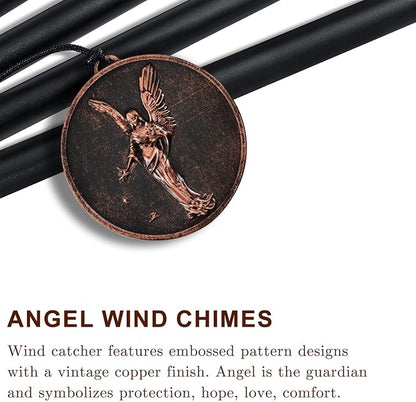 Wind Chimes for Outside, Vintage Angel Deep Tone Wind Chime Outdoor Clearance, Memorial/Festivals/Birthday Gift for Mom Dad Women Grandma, Home Garden Patio Decor (32" Angel)