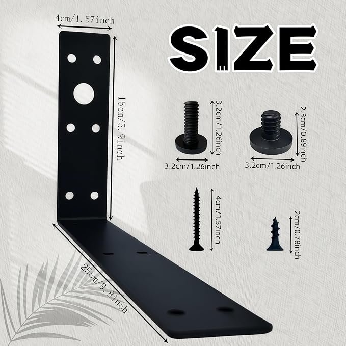Shelf Brackets for Suncast Sheds,Iron Shelf Accessory Outdoor Sheds Storage,Black,Brackets Only,with EZ Bolt Assembly (L1)