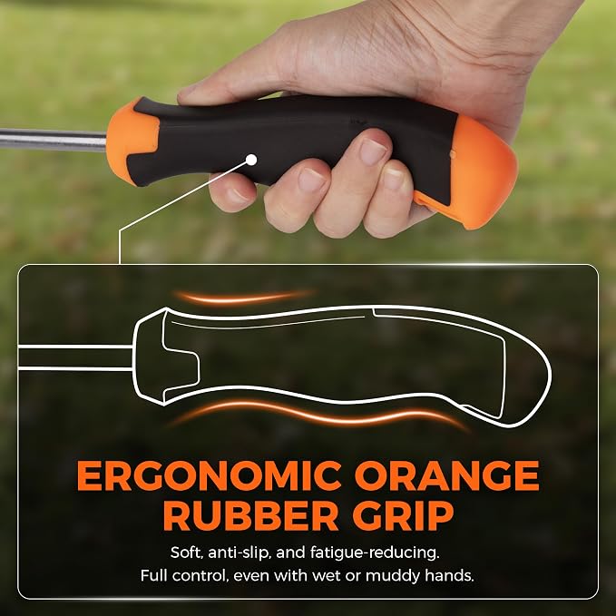 1Pcs Weed Puller Tool, Portable Garden Weed Pulling Tool, Upgraded Durable Garden Weeder with 5 Teeth Head Design and Rubber Handle for Vegetable Gardening Backyard