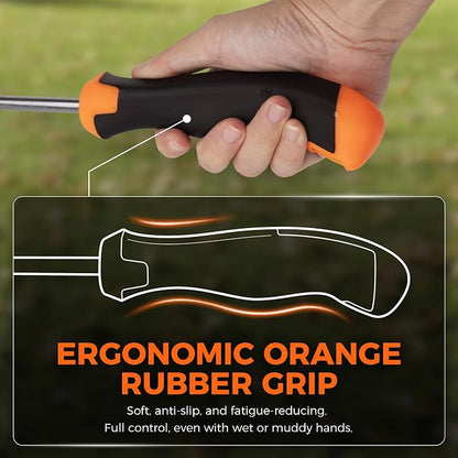 1Pcs Weed Puller Tool, Portable Garden Weed Pulling Tool, Upgraded Durable Garden Weeder with 5 Teeth Head Design and Rubber Handle for Vegetable Gardening Backyard