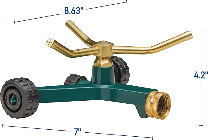 Orbit 58257N Lawn and Garden 3-Arm Metal Sprinkler with Wheel Base (Pack of 3)