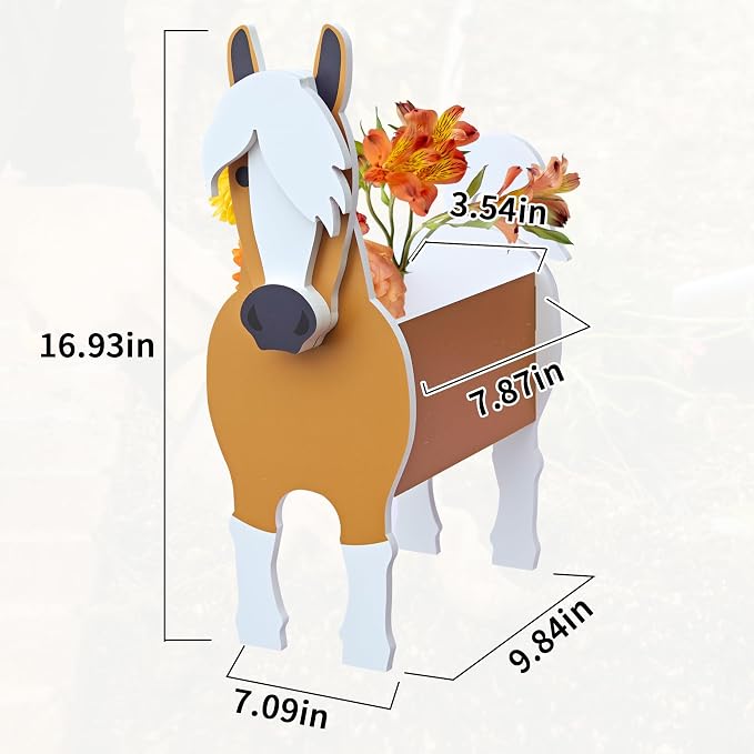 Horse Planter, Cute Animal Shape Flower Planters, Plant Pots for Indoor/Outdoor Garden Decor, Unique Gifts/Souvenirs for Pet Lovers (Large)