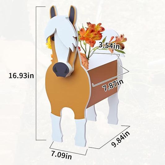 Horse Planter, Cute Animal Shape Flower Planters, Plant Pots for Indoor/Outdoor Garden Decor, Unique Gifts/Souvenirs for Pet Lovers (Large)