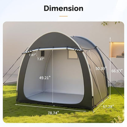 VINGLI Bike Storage Shed Tent for 4-5 Bikes, Outdoor Portable Bicycle Storage Shed with Carry Bag, Waterproof Bike Tent for Motorcycle, Garden Tools, Lawn Mower, Black