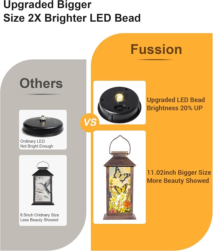 Butterfly Solar Lanterns Outdoor Waterproof Garden Decor Birthday Gifts for Women Mom Grandma Sister, Hanging LED Plastic Solar Lights Outside Decorative for Yard Patio Backyard Lawn Decorations