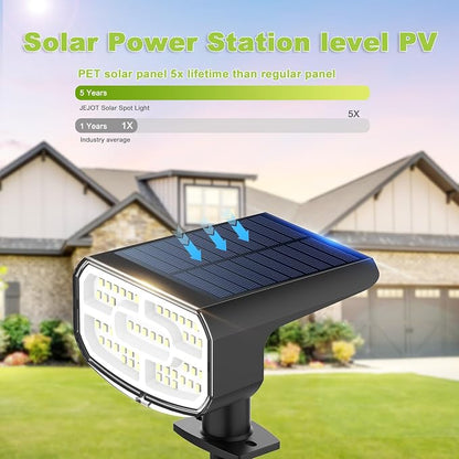DAMINY Solar Spotlights Waterproof IP65,Auto On/Off,3000K 2 Lighting Modes Solar spot Lights for Garden,Pathway,Yard,Landscape-6 Pack