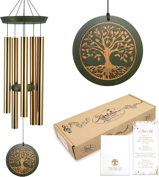 ASTARIN Memorial Wind Chimes for Outdoor & Gifts – Engraved Tree of Life, 36” Durable Metal Chimes with Soothing Melodies, Waterproof & Customizable Tones