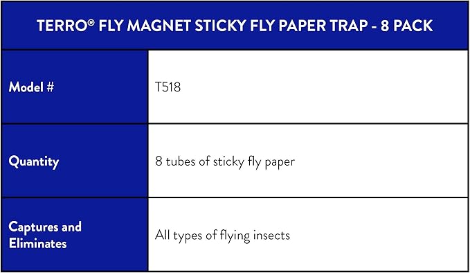 TERRO T518 Fly Trap Indoor Housefly, 4 Pack, Sticky Fly Trap Indoor Hanging