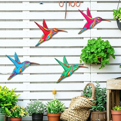VOKPROOF Metal Hummingbird Wall Decor,Outdoor Fence Art Decoration,Hanging Decorations for Garden,Yard,Patio Balcony