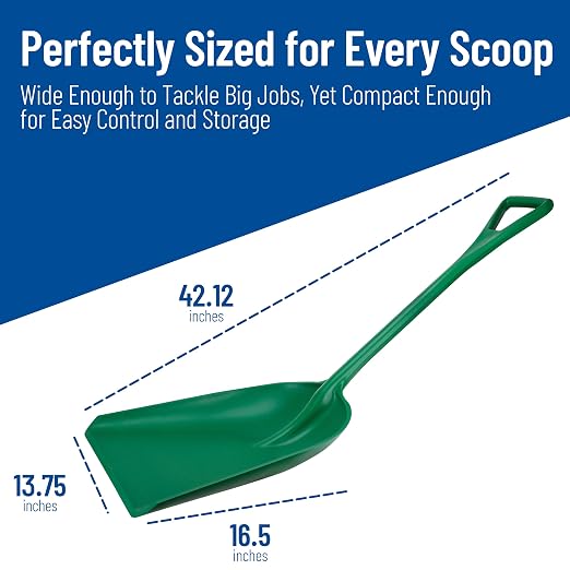 SPARTA Polypropylene Sanitary Shovel, One-Piece Food Handling Scoop, Commercial Kitchen and Bulk Ingredient Transfer Tool, 13.75" x 16.5" Scoop, Green (Pack of 3)