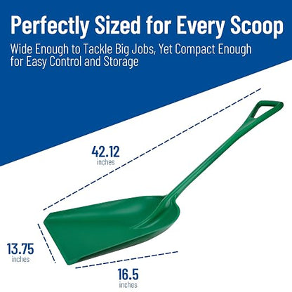 SPARTA Polypropylene Sanitary Shovel, One-Piece Food Handling Scoop, Commercial Kitchen and Bulk Ingredient Transfer Tool, 13.75" x 16.5" Scoop, Green (Pack of 3)