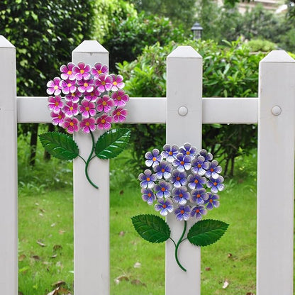 wotieuns Metal Flowers Wall Decor Outdoor Decor Metal Art Wall Flowers Wall Decor Suitable Hanging for Patio Fence Garden Yard Indoor and Outdoor Set of 2
