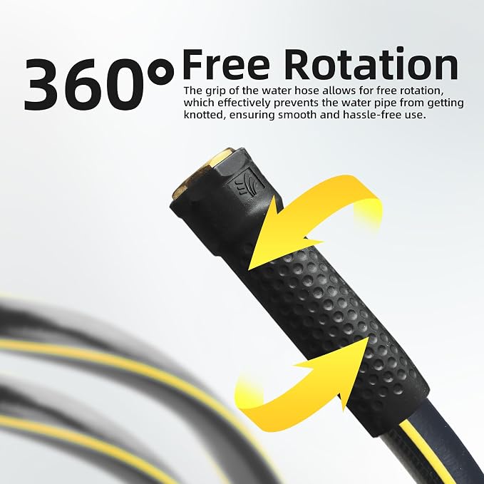 Solution4Patio Short Lead-in Garden Hose 5/8 in. x 3 ft. -Kink Free, No Leaking, Male/Female Fittings -Heavy Duty Durable Flexible Lightweight Water Pipe -Brass Aluminum Ends for Household & Yard Use