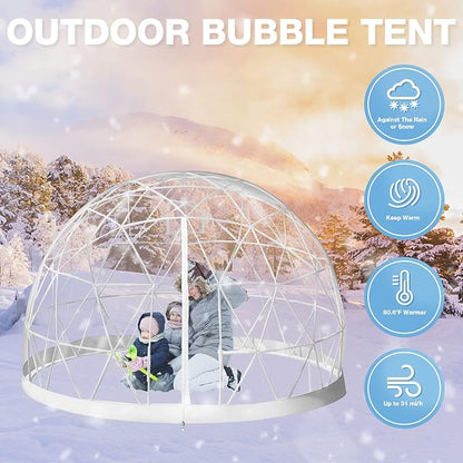 Garden Dome Tent House Outdoor 12 FT, Weatherproof Greenhouse Transparent Garden Dome House for Backyard, Party