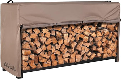 ULTCOVER Waterproof Firewood Racks Cover 8 Feet Heavy Duty Outdoor Logs Holder Stand Cover