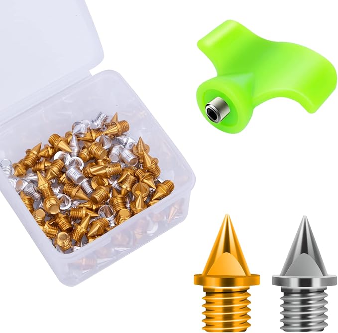 1/4 Inch Track Spikes, 100 Pieces Steel Track Shoe Spikes Replacements and Spike Wrench for Sports Running Track Shoes