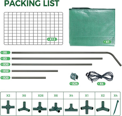 Ohuhu Greenhouse for Outdoors with Screen Windows, 57 x 57 x 76'' Walk in Plant Greenhouses Heavy Duty with Durable PE Cover, 3 Tiers 12 Shelves Stands Plastic Portable Green House with Shelf Clips