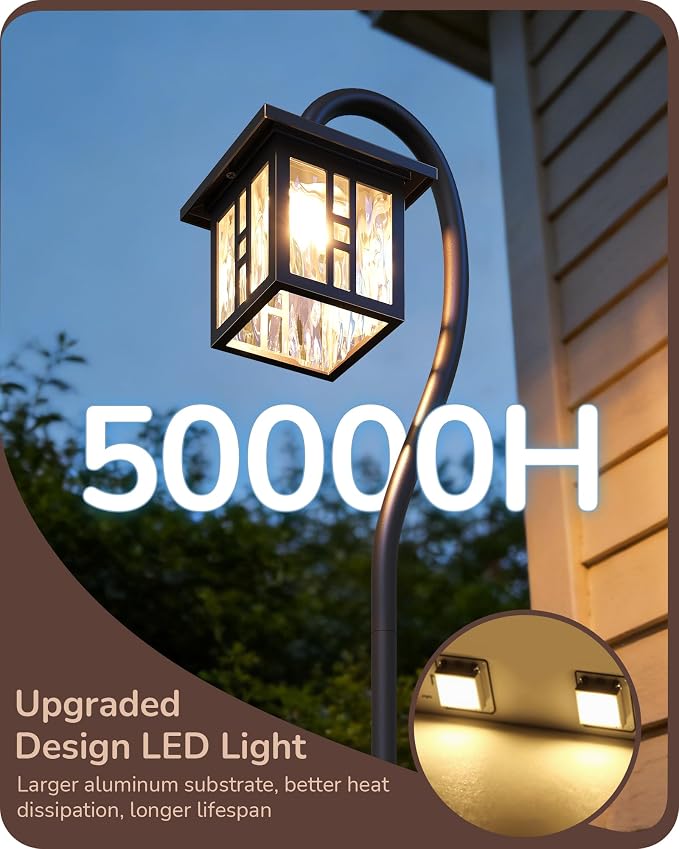 EDISHINE Low Voltage Landscape Lighting, 3W 185LM Oil-Rubbed Bronze Outdoor Landscape Path Lights, Low Voltage Pathway Lights for Garden Driveway, Die-Cast Aluminum, 50,000H, 12-Pack