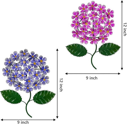 wotieuns Metal Flowers Wall Decor Outdoor Decor Metal Art Wall Flowers Wall Decor Suitable Hanging for Patio Fence Garden Yard Indoor and Outdoor Set of 2