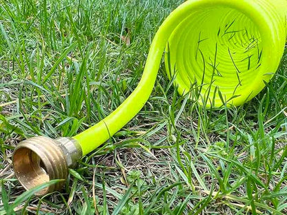 SANFU PU Recoil Garden Hose Handy 3/8"ID x 15ft Premium With 3/4"Inch Swivel Female Brass Fittings Retractable, Outdoor Patio Hose Marine&Boat Yacht, Lime(15')