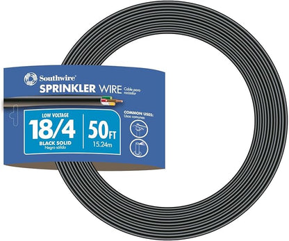 Southwire 54705 Solid Underground Sprinkler System Wire; 18-Gauge 5-Conductor 30-Volt 250-Feet;547050408;Black