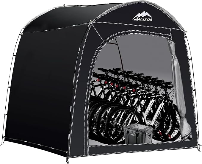 Bike Storage Tent,98*59*79 In,Outdoor Portable Storage Tent,Made of 210D Oxford Cloth PU4000mm Waterproof Fabric, Storage Shed for 2-4-6 bike,Motorcycles,Garden Tools,Lawn Mower,Various Tools