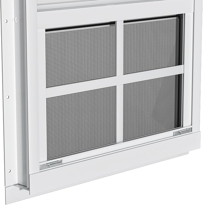 2 Pack Shed Windows 18" W x 23" H Flush Mount, White Household Windows for Playhouses, Barns, Chicken Coop